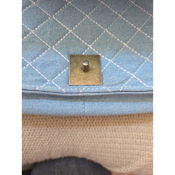 Womens Crossbody Denim Quilted Y2k Style One Of A Kind Purse BrassColor Hardware - Picture 3 of 9